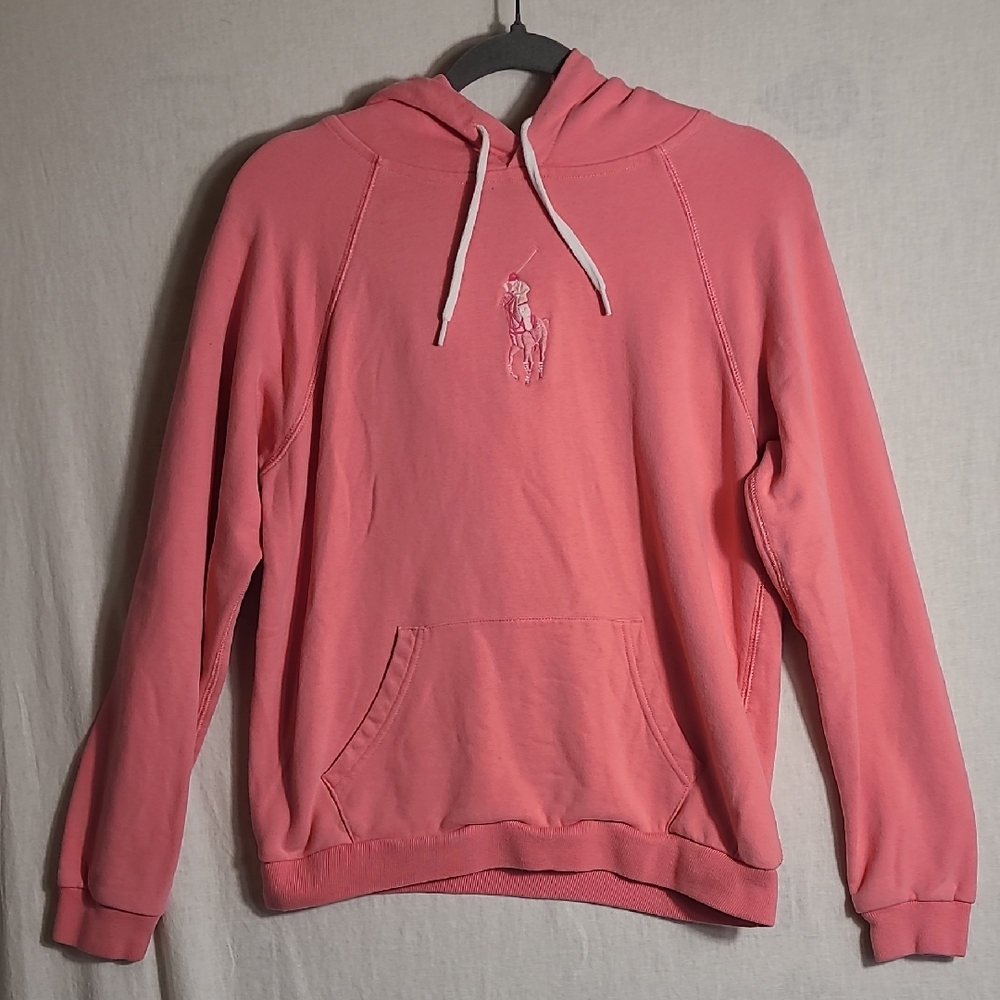 Polo Ralph Lauren Pink Polo Large Logo Hoodie Size Medium